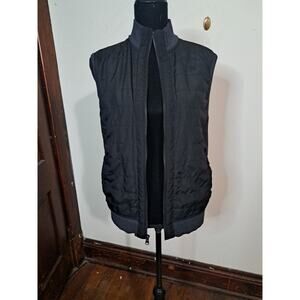 Banana Republic Outdoor Vest Womens Md Lined Full Zip Pockets Knit Hem And Sleev